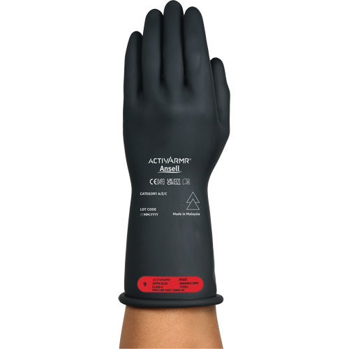 Gants &eacute;lectriques isol&eacute;s ultra l&eacute;gers ActivArmr RIG R011BUL, ASTM classe 0, Taille 9, 11" lo Rideout Tool & Machine Inc.