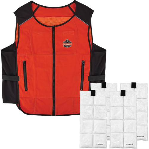 Chill-Its 6260 Lightweight Phase Change Cooling Vest with Rechargeable Packs, Small/Medium, Orange Rideout Tool & Machine Inc.