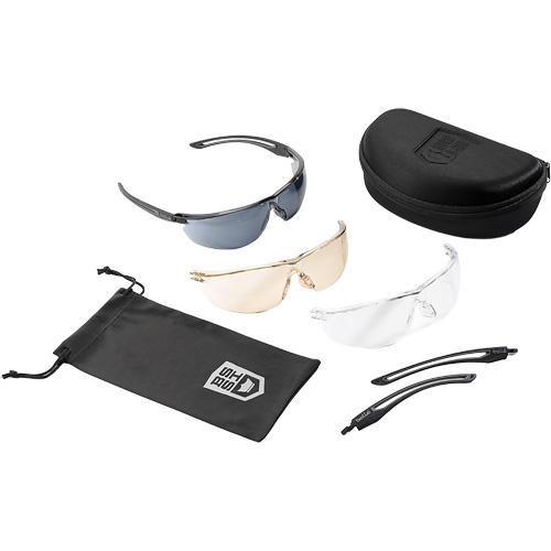 Gunfire 2.0 Ballistic Protection Safety Glasses Kit, Clear/Copper/Smoke Lens, Anti-Fog/Anti-Scratch, ANSI Z87+ Rideout Tool & Machine Inc.