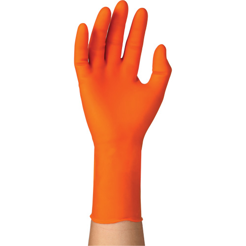 Gants jetables TOUCHNTUFF 93-800, 8,5/9, Latex/N&eacute;opr&egrave;ne/Nitrile, 23,6-mils, Sans poudre, Orange Rideout Tool & Machine Inc.