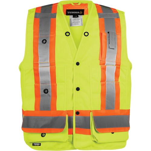 Veste haute visibilit&eacute; pour arpenteur, Orange haute visibilit&eacute;, Petit, Polyester Rideout Tool & Machine Inc.