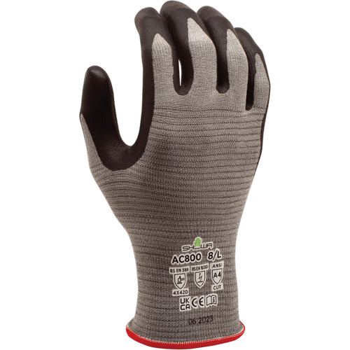 DURACoil Alpha AC800 ESD Gloves, Size 2X-Large/10, 18 Gauge, Microfoam Nitrile Coated, HPPE Shell, ASTM ANSI Level A4/EN 388 Level D Rideout Tool & Machine Inc.