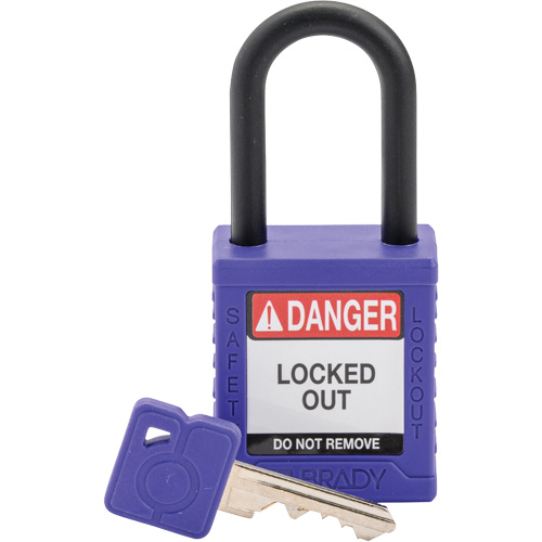 Velocity Safety Lockout Padlock, Safety Padlock, Keyed Different, Nylon, 1-1/2" Width Rideout Tool & Machine Inc.