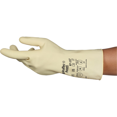 Gants naturels et l&eacute;gers AlphaTec 87-137, Taille 10, 11,8" lo, Latex de caoutchouc, 16 mils Rideout Tool & Machine Inc.