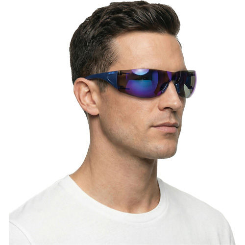Adapt Lite Safety Glasses, Blue Mirror Lens, Anti-Fog/Anti-Scratch, ANSI Z87+/Meets/Exceeds CSA Z94.3 Rideout Tool & Machine Inc.