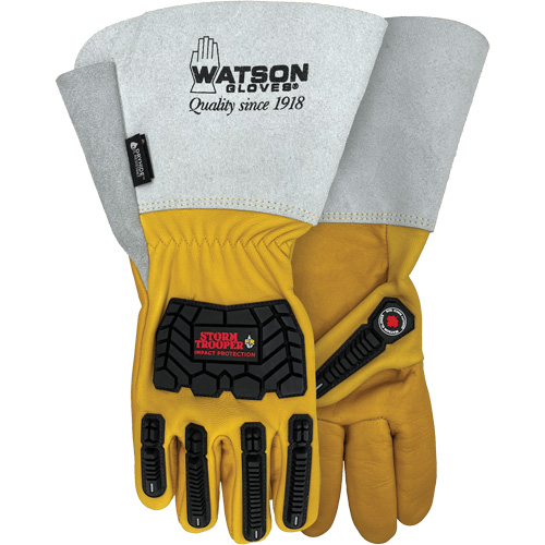 Gants r&eacute;sistants &agrave; leau Storm Trooper, Moyen, Paume en Cuir de vache, Poignet Manchette Rideout Tool & Machine Inc.