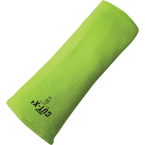 Cut-X&reg; Cut-Resistant Sleeve, Fibreglass/Polyethylene, 10", ASTM ANSI Level A4, High Visibility Lime Rideout Tool & Machine Inc.
