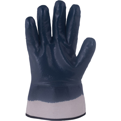 Gants bleu marine avec manchettes renforc&eacute;es &agrave; entoilage coll&eacute; Horizon, Grand, R&ecirc;vetement Nitrile, Enveloppe en Jersey/Coton Rideout Tool & Machine Inc.