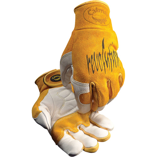 Gants de soudeur TIG/MIG de premi&egrave;re qualit&eacute; Caiman avec fermeture &agrave; boucles & crochets, Cuir de vache refendu, Taille T-Grand Rideout Tool & Machine Inc.