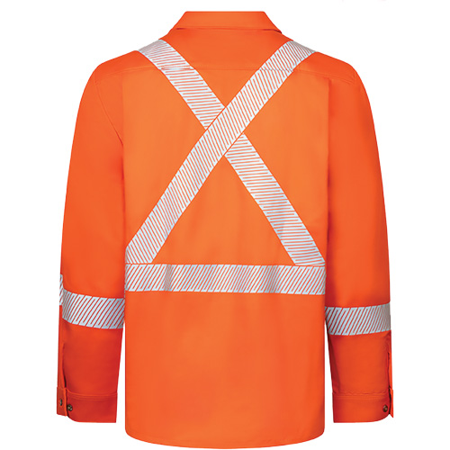 Chemise de travail haute visibilit&eacute; &agrave; bandes segment&eacute;es 7 oz de luxe Avenger, Style 652, Hommes, 4T-Grand (grande taille), Orange Rideout Tool & Machine Inc.