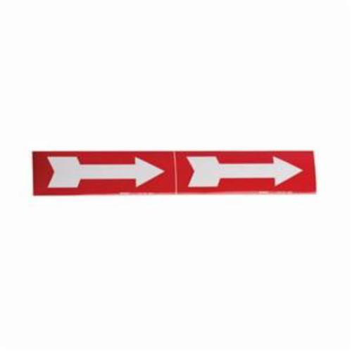 Arrow Pipe Markers, Self-Adhesive, 2-1/4" H x 7" W, White on Red Rideout Tool & Machine Inc.