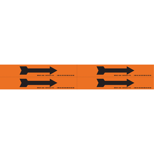 Marqueurs de tuyau avec fl&egrave;ches, Autocollant, 1-1/8" h x 7" la, Noir/orange Rideout Tool & Machine Inc.