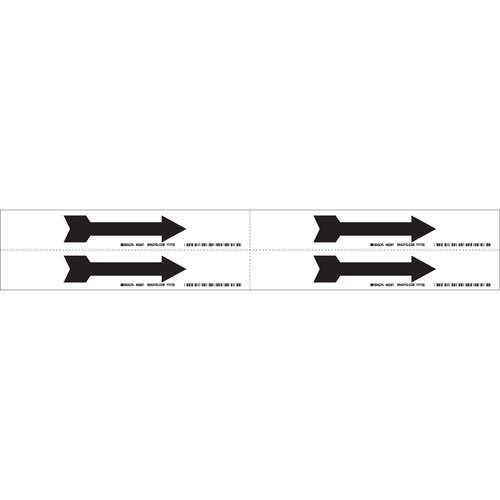 Arrow Pipe Marker, Self-Adhesive, 1-1/8" H x 7" W, Black on White Rideout Tool & Machine Inc.