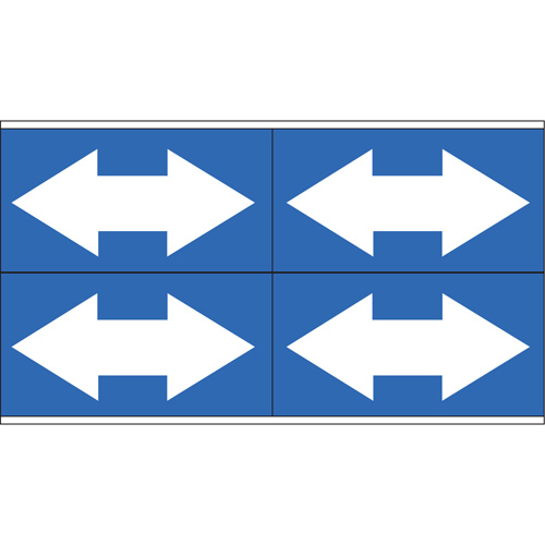 Dual Direction Arrow Pipe Markers, Self-Adhesive, 1-1/8" H x 7" W, White on Blue Rideout Tool & Machine Inc.