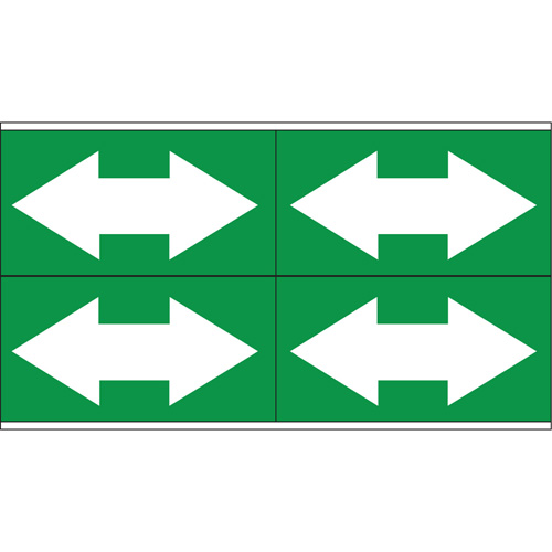 Dual Direction Arrow Pipe Markers, Self-Adhesive, 1-1/8" H x 7" W, White on Green Rideout Tool & Machine Inc.