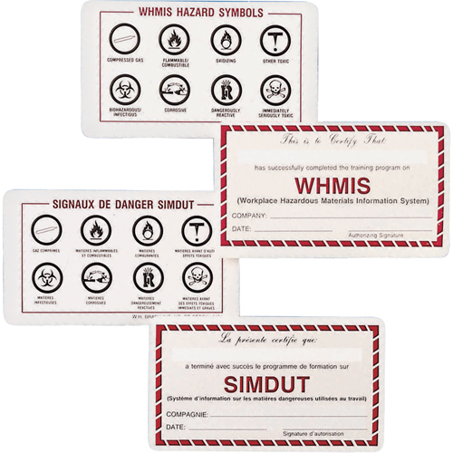 Cartes de portefeuille SIMDUT Rideout Tool & Machine Inc.