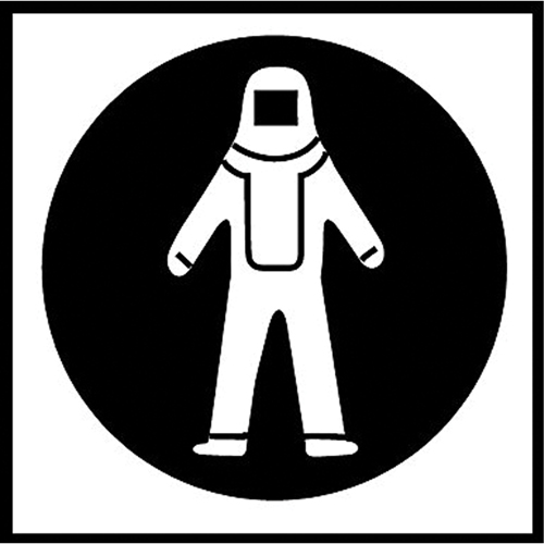 Right to Know Pictogram Labels - Full Protection Suit, Vinyl, Sheet, 5/8" L x 3/4" W Rideout Tool & Machine Inc.