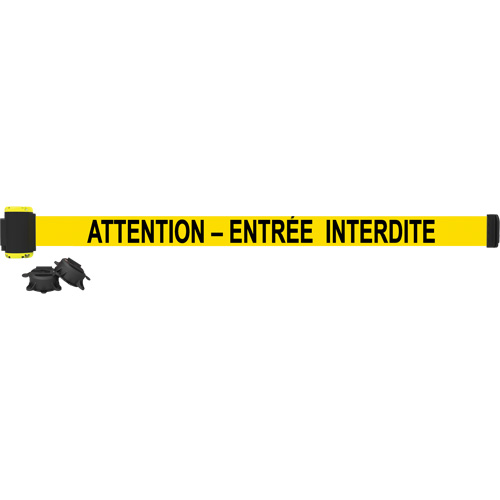 Wall Mount Barrier, Plastic, Magnetic Mount, 7', Black and Yellow Tape Rideout Tool & Machine Inc.