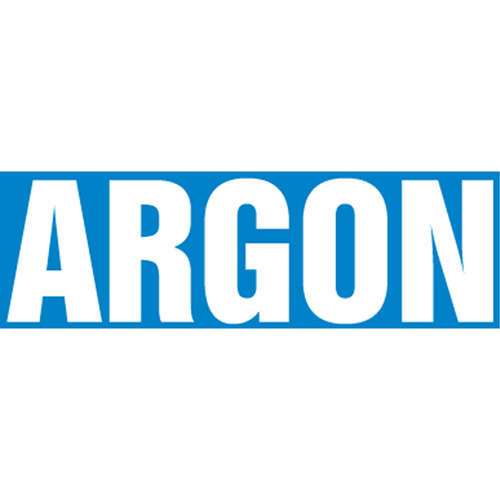 "Argon" Pipe Markers, Self-Adhesive, 2-1/2" H x 12" W, White on Blue Rideout Tool & Machine Inc.