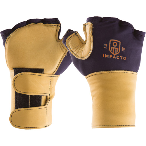 Gants de protection sup&eacute;rieure contre les impacts & les microtraumarismes r&eacute;p&eacute;t&eacute;s, main gauche, Taille T-petit, Paume Cuir fleur Rideout Tool & Machine Inc.