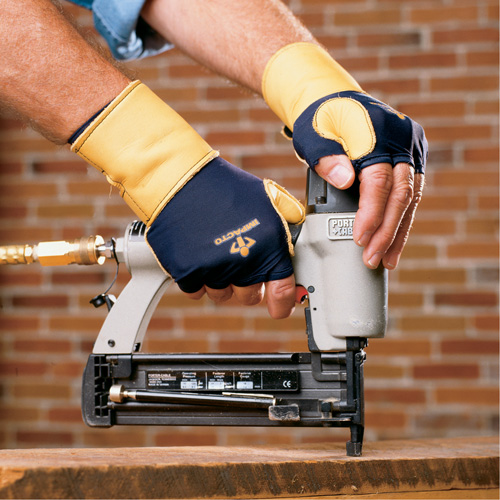 Gants de protection sup&eacute;rieure contre les impacts & les microtraumarismes r&eacute;p&eacute;t&eacute;s, main gauche, Taille T-petit, Paume Cuir fleur Rideout Tool & Machine Inc.