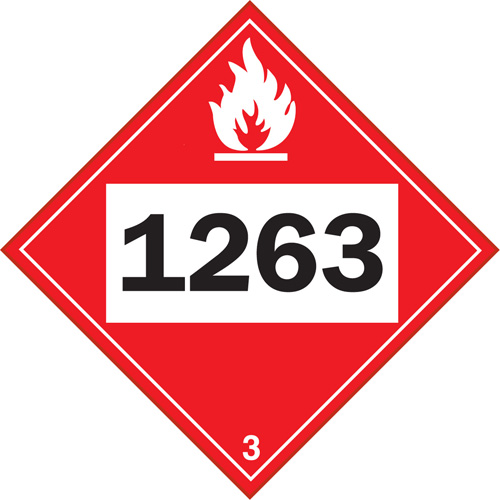 Plaque-&eacute;tiquette TMD 1263 pour liquide inflammable peinture, Plastique Rideout Tool & Machine Inc.