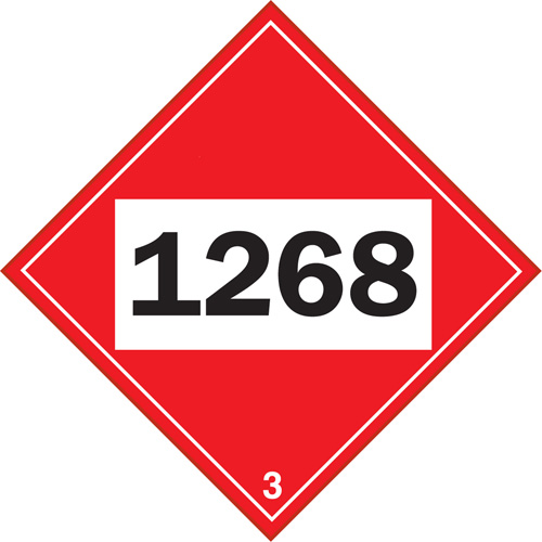 1268 Petroleum Distillates TDG Placard, Plastic Rideout Tool & Machine Inc.