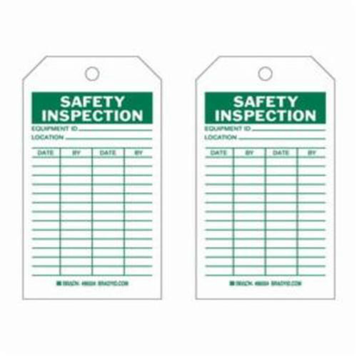 &eacute;tiquettes d'inspection de s&eacute;curit&eacute;, Polyester, 4" la x 7" h, Anglais Rideout Tool & Machine Inc.