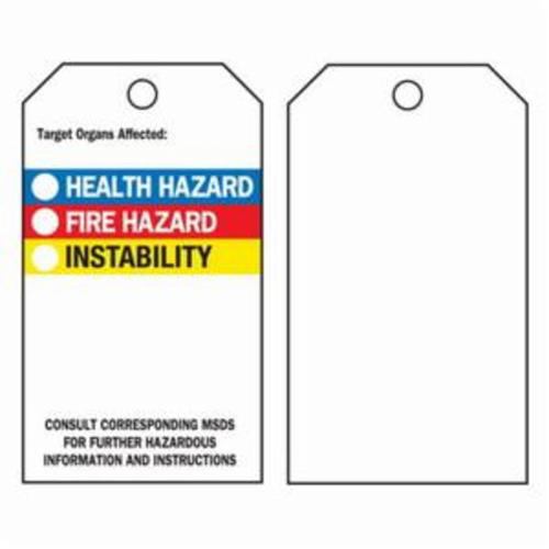 Right-To-Know Tags, Polyester, 3" W x 5-3/4" H, English Rideout Tool & Machine Inc.
