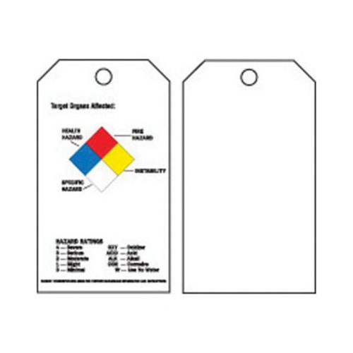 Right-To-Know Tags, Polyester, 3" W x 5-3/4" H, English Rideout Tool & Machine Inc.
