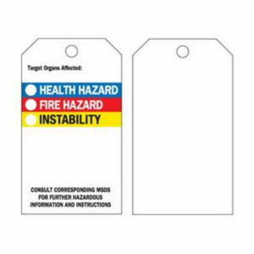 Self-Laminating Right-To-Know Tags, Polyester, 3" W x 5-3/4" H, English Rideout Tool & Machine Inc.