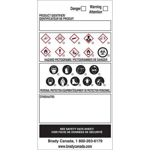 OTS WHMIS Labels, Vinyl, Sheet, 6" L x 3" W Rideout Tool & Machine Inc.