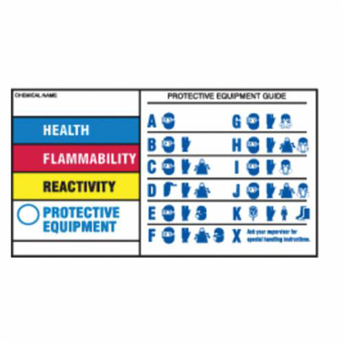Protective Equipment Labels, Polyester, Sheet, 5" L x 3" W Rideout Tool & Machine Inc.