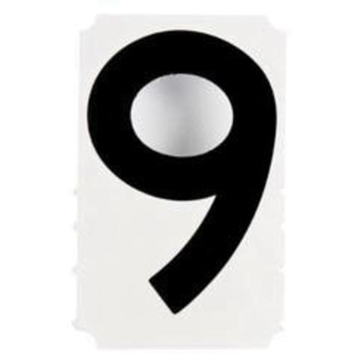 Quick-Align&reg; Individual Gothic Number and Letter Labels, 9, 4" H, Black Rideout Tool & Machine Inc.