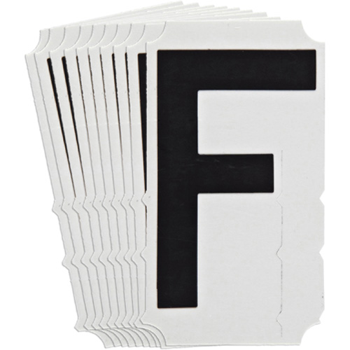 Quick-Align&reg; Individual Gothic Number and Letter Labels, F, 4" H, Black Rideout Tool & Machine Inc.