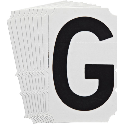 Quick-Align&reg; Individual Gothic Number and Letter Labels, G, 4" H, Black Rideout Tool & Machine Inc.