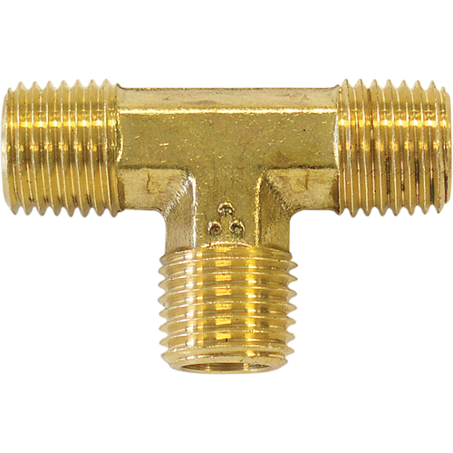 Male Pipe Tee, Brass, 3/8" Rideout Tool & Machine Inc.