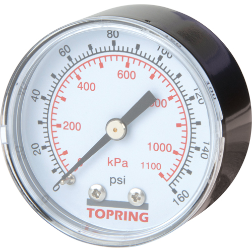 Mini Regulators - Replacement Gauge, 2" , 0 - 160 psi, Back Mount, Analogue Rideout Tool & Machine Inc.
