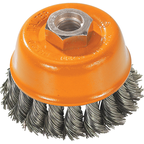 Brosse &agrave; fils nou&eacute;s torsad&eacute;s, 3" dia. x 5/8"-11 arbre Rideout Tool & Machine Inc.