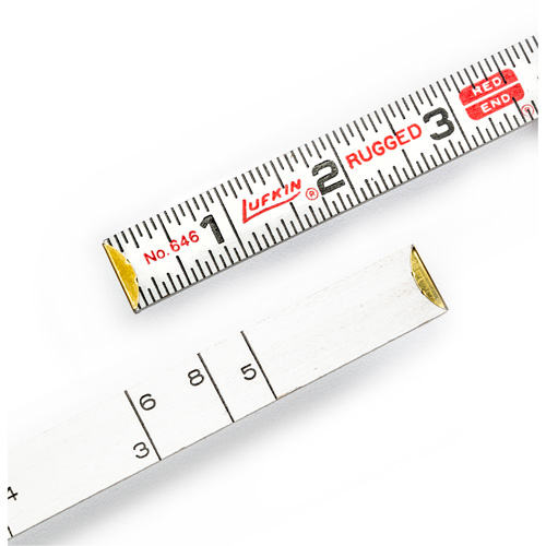 Red End&reg; Masonry Rule, 6' L, Wood, 1/16" Graduations Rideout Tool & Machine Inc.