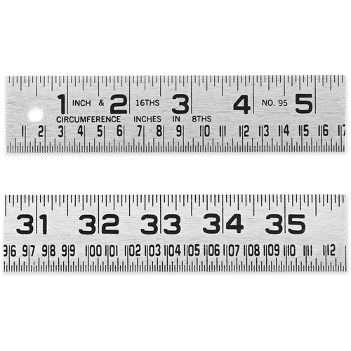 Tinner's Circumference Rule, 4' L, Steel, 1/16" Graduations Rideout Tool & Machine Inc.