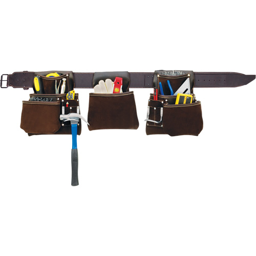 Deluxe Contactor's Tool Belt, Leather, Tan Rideout Tool & Machine Inc.