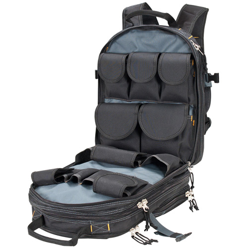 Sacs &agrave; dos pour outils &agrave; 75 pochettes, 13" lo x 17-1/2" la, Noir, Nylon Rideout Tool & Machine Inc.