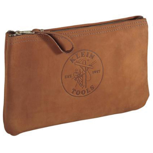 Pochette &agrave; outils avec sac &agrave; fermeture &agrave; glissi&egrave;re, Cuir, 1 pochettes, Brun Rideout Tool & Machine Inc.