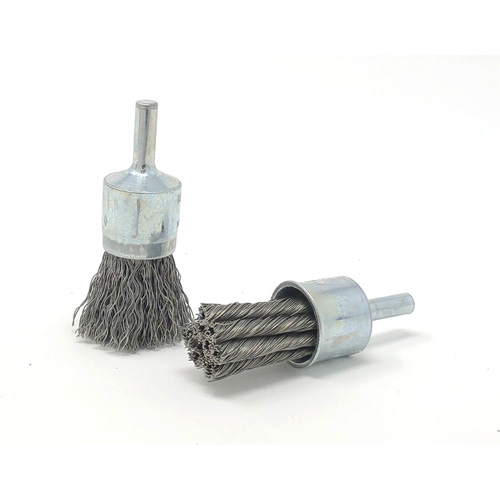 Brosse mont&eacute;e &agrave; fils ondul&eacute;s, 3/4" dia., dia. Des fils 0,014", Tige 1/4" Rideout Tool & Machine Inc.
