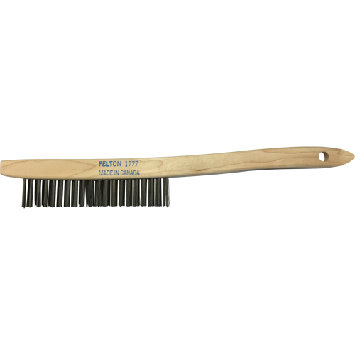 Brosses de nettoyage &agrave; manche recourb&eacute;, Acier, 4 x 19 rangs de fils, Longueur 14" Rideout Tool & Machine Inc.
