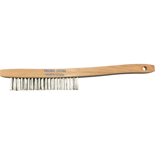 Curved-Handle Scratch Brushes, Stainless Steel, 3 x 19 Wire Rows, 14" Long Rideout Tool & Machine Inc.