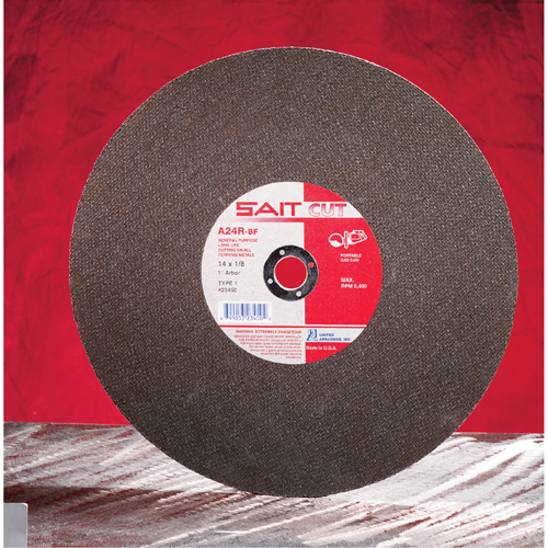 A24N Fast Grinding Wheel, 6" x 1/4", 7/8" Arbor, Aluminum Oxide, Type 27 Rideout Tool & Machine Inc.