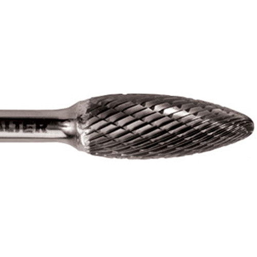 Double Cut Tapered Burr, SG-5, 1/2" Dia., 1/4" Shank, 1" Depth of Cut Rideout Tool & Machine Inc.