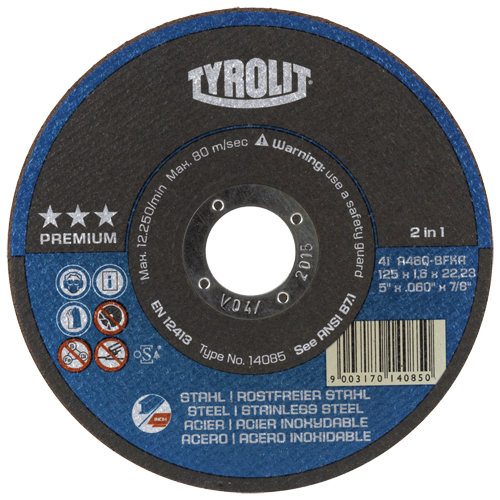 Meules &agrave; tronçonner 2-en-1 Thincut de premi&egrave;re qualit&eacute;, 4-1/2" x 1/16", Arbre de 7/8", Type 1, Oxyde d'aluminium, 13 300 Tr/min Rideout Tool & Machine Inc.